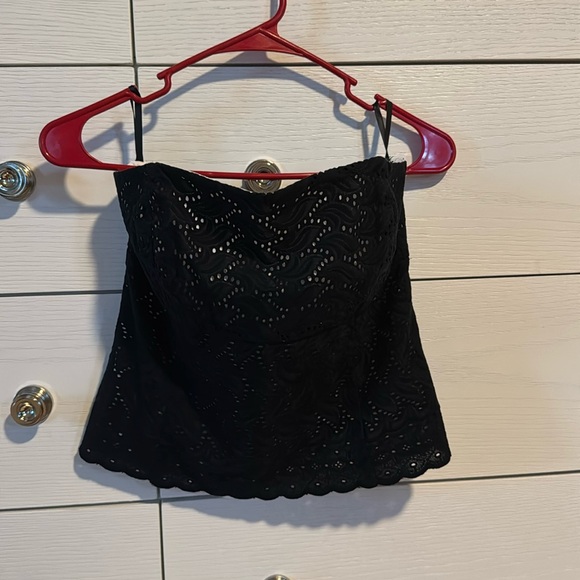 WHBM Black Eyelet Bustier, M - Picture 1 of 5